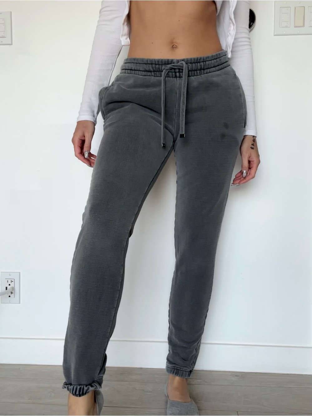 TALENTLESS Gray Drawstring Jogger Pants 100% cotton